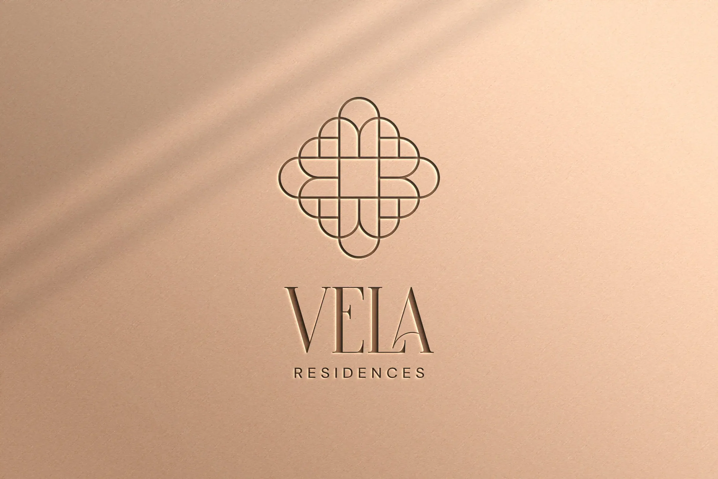 Embosované logo VELA Residences